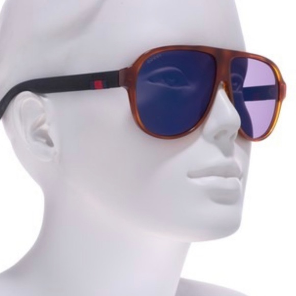 Authentic GUCCI 59mmPilot Acetate logo sunglasses - Picture 12 of 14